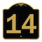 Signmission Designer Series Sign-Sign W/ Number 14, Black & Gold Aluminum Sign, 18" x 18", BG-1818-22908 A-DES-BG-1818-22908 - alternate 1